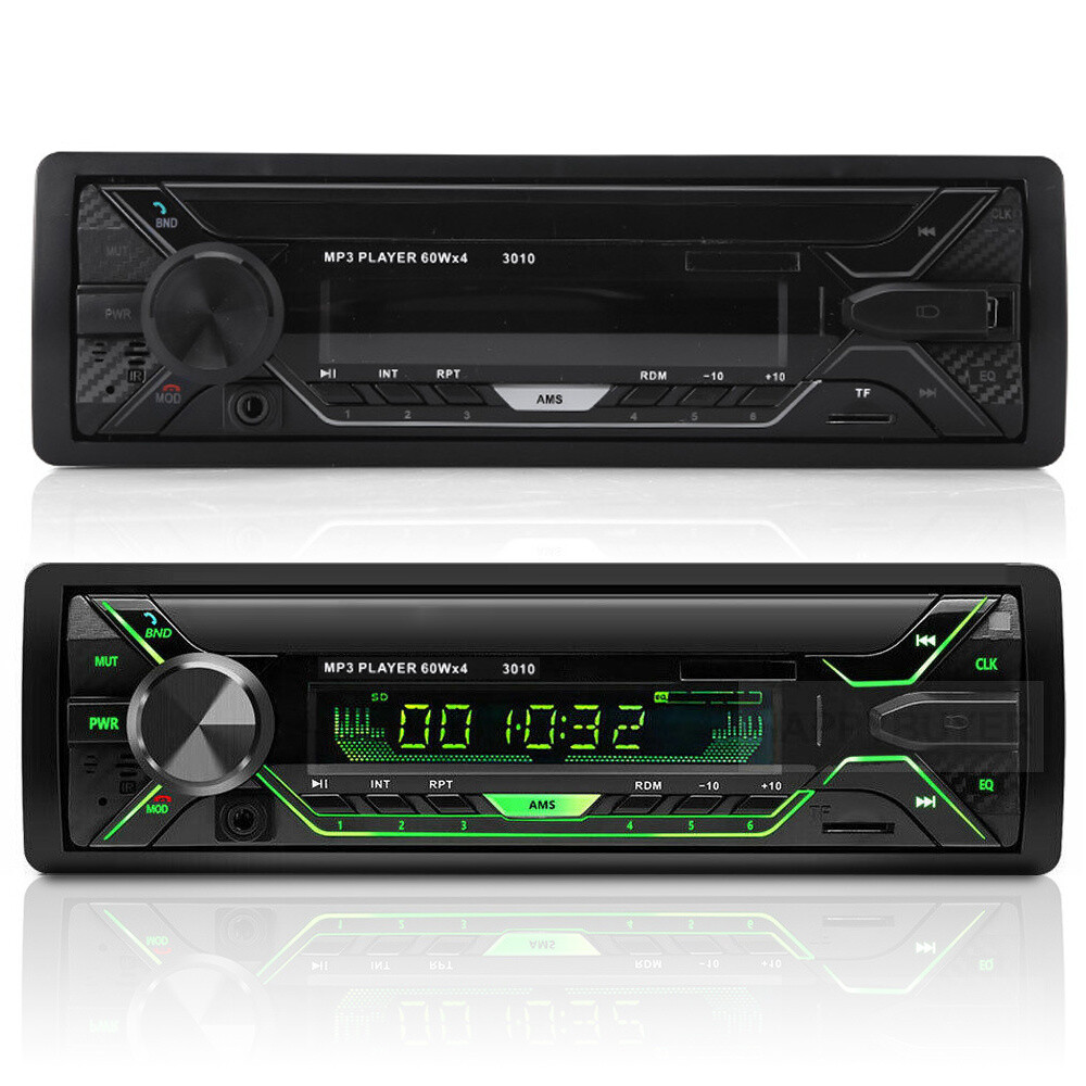 Single 1 Din Car Stereo Head Unit FM Radio Bluetooth MP3 Player Audio