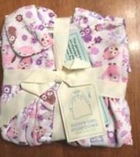NEW Pottery Barn Kids 2t OWL NIGHTGOWN Pajama purple / pink sleepy girl 2 winter