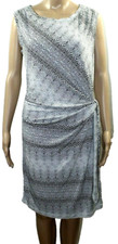 Guess Black White Geometric Dress Sleeveless Tied Waist Stretch Lined 12
