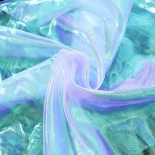 Iridescent Fabric Organza Fabric Sheer 59 Inches Wide Rainbow Laser Gradient 