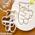 Cute Bear Hugging a Heart cookie cutter - diy wedding valentines day baby shower
