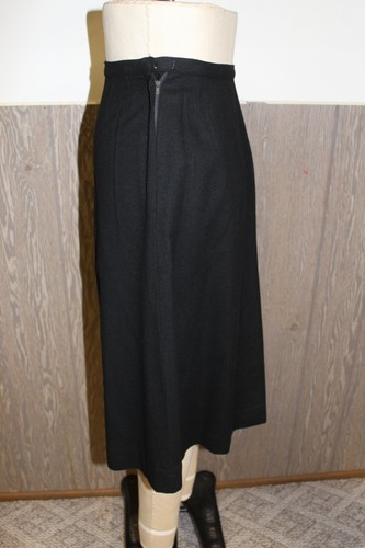VTG 60s EVAN-PICONE BLACK WOOL A-LINE WIGGLE PENCIL SKIRT 25 1/4"W - Picture 3 of 8