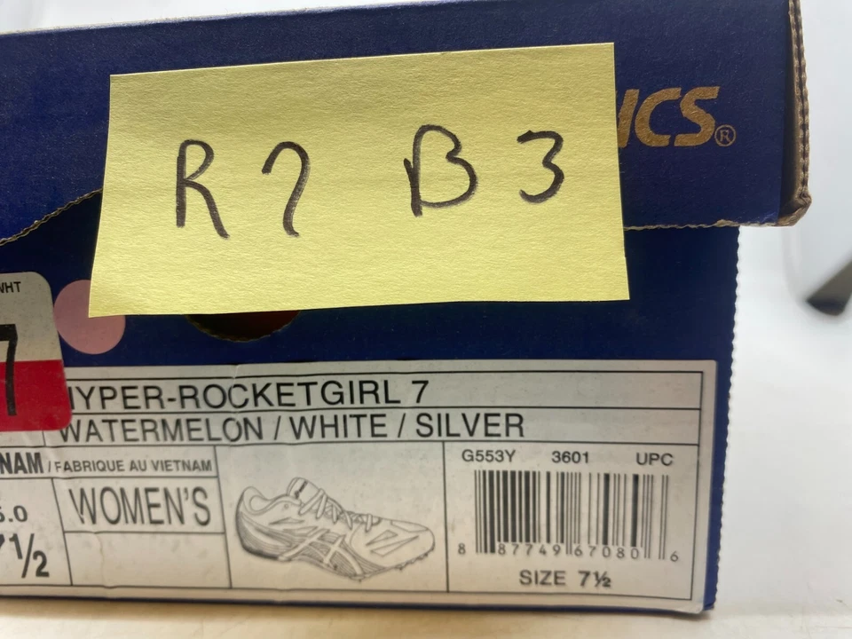 Zapato para mujer ASICS Hyper-Rocketgirl 7 clavos, sandía/blanco/plateado - 7,5 M (EE. UU.) Foto 3 de 4