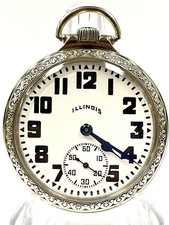 VINTAGE 14K GOLD FILLED ILLINIOS BUNN SPECIAL RAILROAD POCKET WATCH MODEL 9 21J