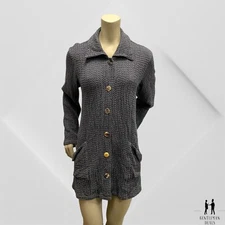 Cmc Color Me Cotton Gray Waffle Weave Long SL Button Up Shacket SHIRT JACKET M