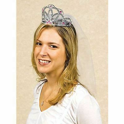 Ladies Bride to Be Tiara with Veil Hen Do Night Party Headwear Crown Accessory