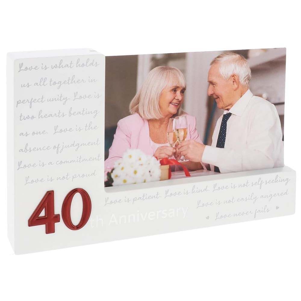Shudehill Giftware Modern Script 40th Anniversary Photo Frame 336432
