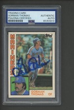 Gorman Thomas 1984 Topps Traded Card #119T PSA/DNA Encased Autograph