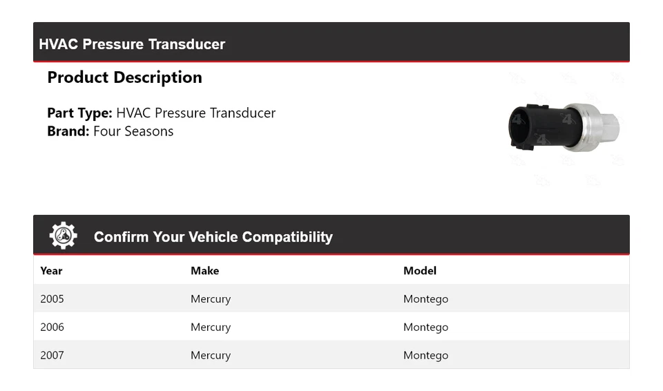 Transductor de presión de climatización Mercury Montego 2005-2007 4 estaciones 2006 Foto 2 de 4