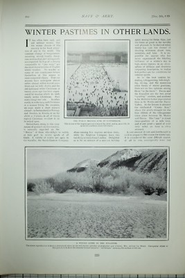 1903 DRUCK WINTERZEITVERTREIB ÖFFENTLICHE EISBAHN KOPENHAGEN ENGADIN SKI-ING 