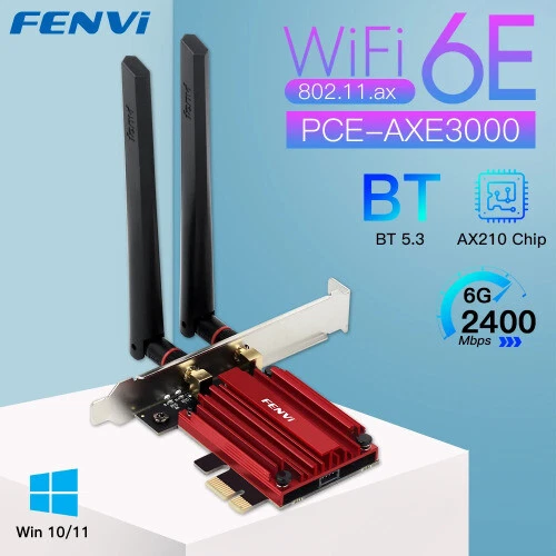 WiFi 6E 5374Mbps Wireless Adapter Tri Band 2.4G/5G/6Ghz Compatible Bluetooth