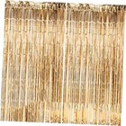 Pack Backdrop Curtain, 3Ft x 8Ft Metallic Tinsel Foil Fringe 2 Champagne Gold