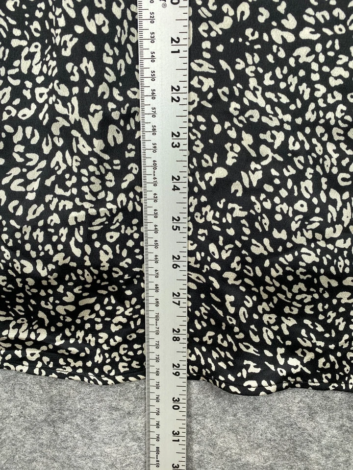 Dennis Basso Топ рубашка женщин 8 черный животных блузка с длинным рукавом повседневный   - Изображение 3 из 4