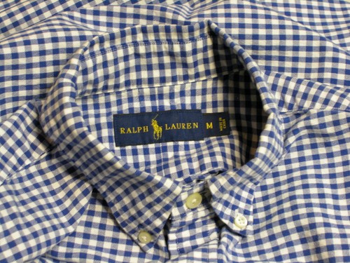 Ralph Lauren Shirt Mens Blue White Plaid Classic Long Sleeve Button Up - Picture 5 of 9