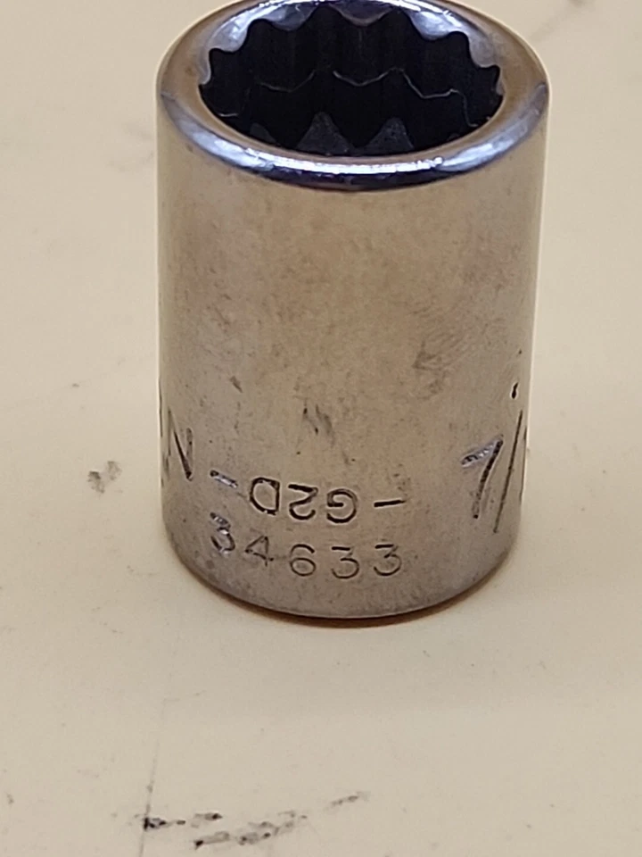 Craftsman Tools 7 /16" 12 Point 3/8" Drive Shallow Socket G2d -34633 USA - Image 3 of 4