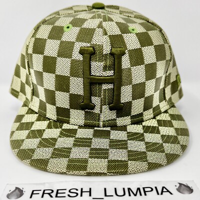  GRAIL ALERT  2004 Green HUF LV New Era 59Fifty 7 1/4 Sample fitted hat damier
