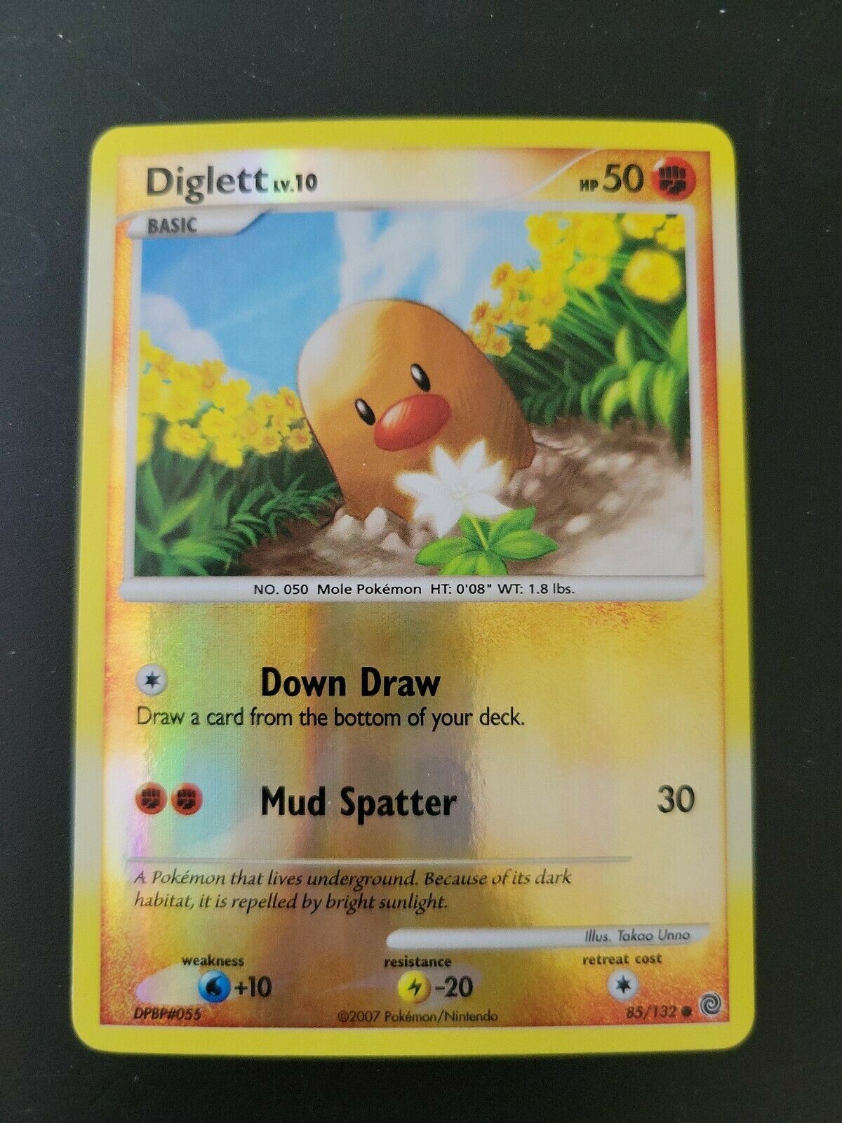 Pokemon TCG Card 2007 Secret Wonders - Diglett 85/132 Reverse Holo