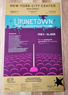 New York City Center Encores URINETOWN Window Card Poster | eBay