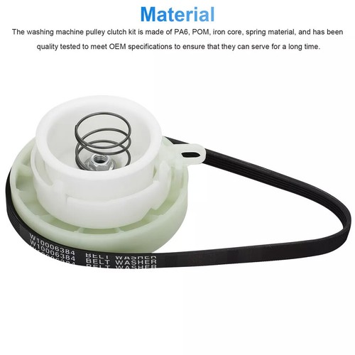 7x W10721967 Washer Pulley Clutch Kit W10006384 for Whirlpool Kenmore W10006356 - Picture 2 of 9