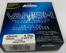 Berkley Vanish Fluorocarbon LINE 9.9lb 100m Improved coarse match cast Invisible