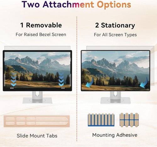 24 Inch Computer Privacy Screen Protector for 16:9 Widescreen Monitor, Removable - Picture 7 of 9