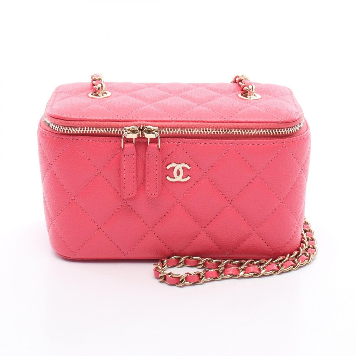 CHANEL Matelasse vanity Chain Shoulder Bag AP2846 Calfskin Pink