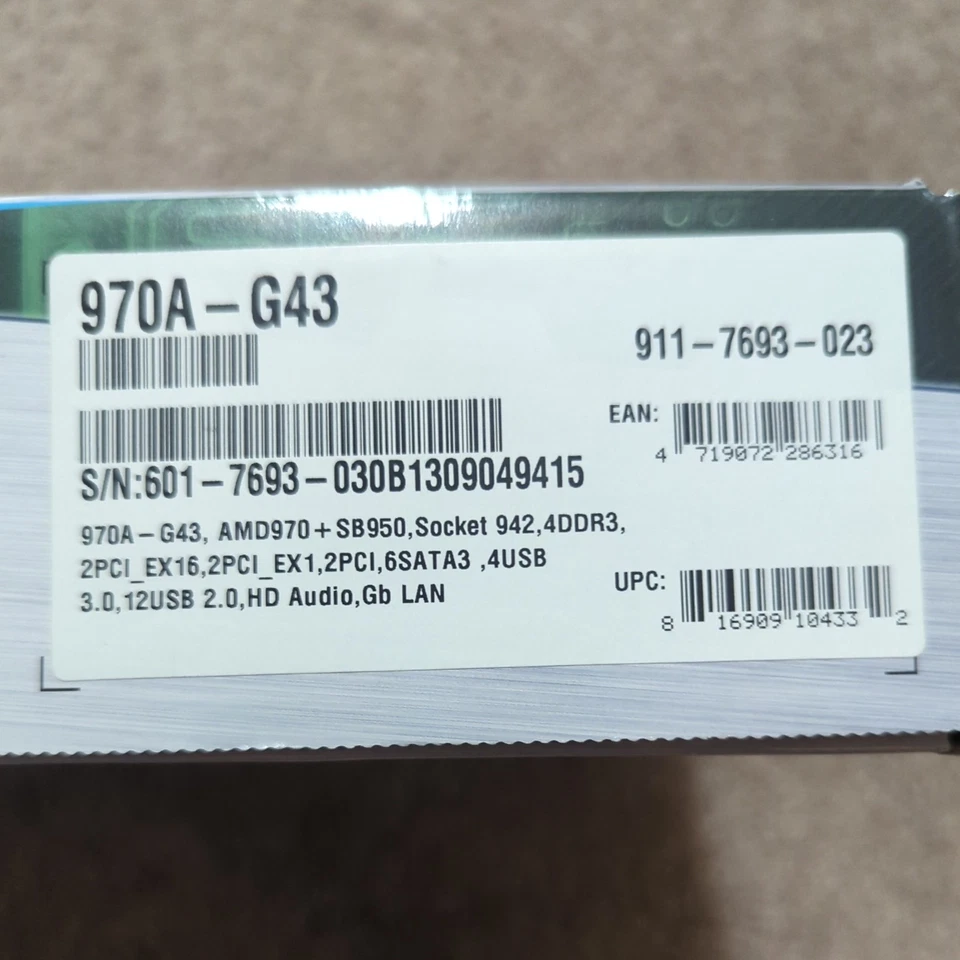 MSI 970A-G43 Motherboard MS-7693 Socket AM3/AM3+ DDR3 AMD 970 New in box - Image 4 of 4