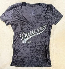 CAPEZIO BURNOUT T SHIRT DANCE  Silver IM277 casual coverup ladies Sz Large