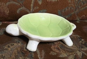 Vtg Ceramic Turtle Trinket Soap Dish Japan