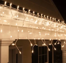 Icicle Christmas Lights 60’ Of Clear Indoor/Outdoor Heavy Duty Icicle Lights