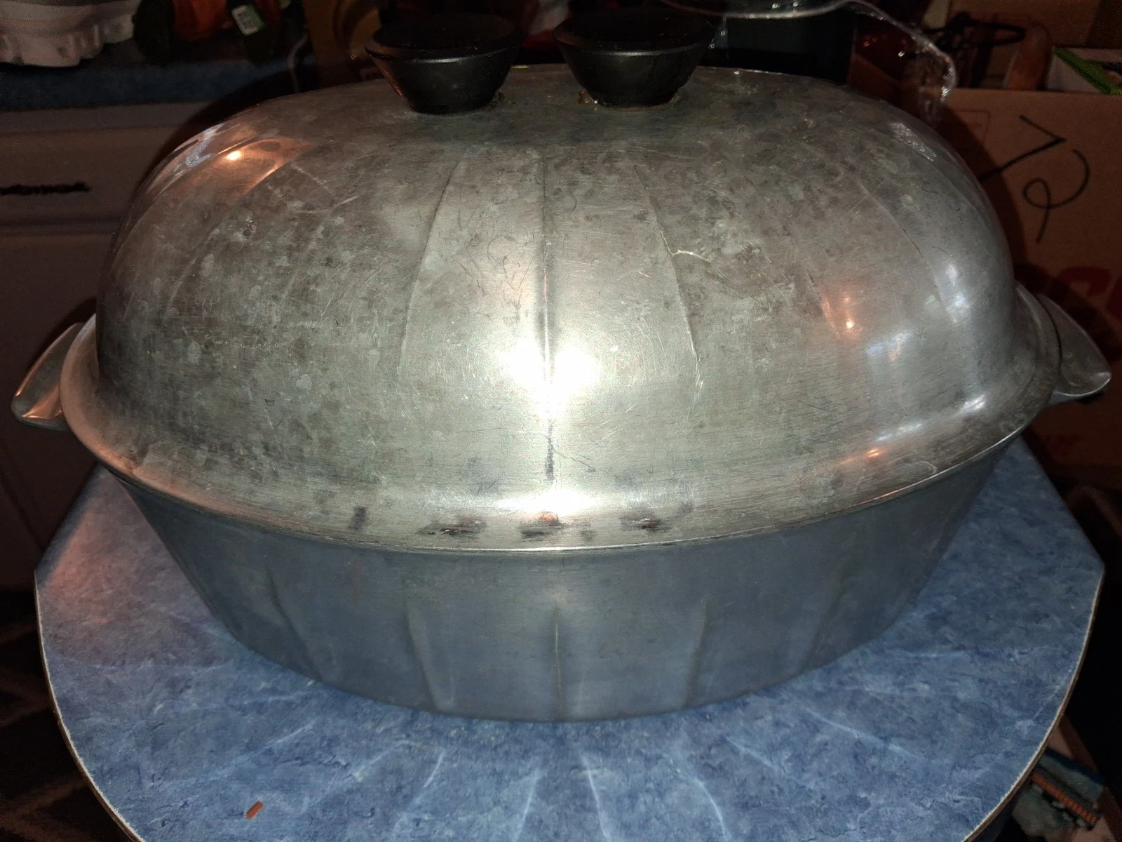 Vntg Household Institute Aluminum Covered Roaster Dutch Oven 13"×9"×4" Clean!