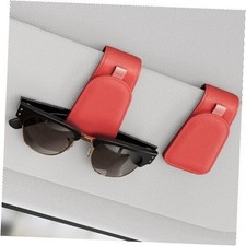 Sunglass Holder for Car Visor, Suede Cloth Magnetic Sunglass Organizer for Red