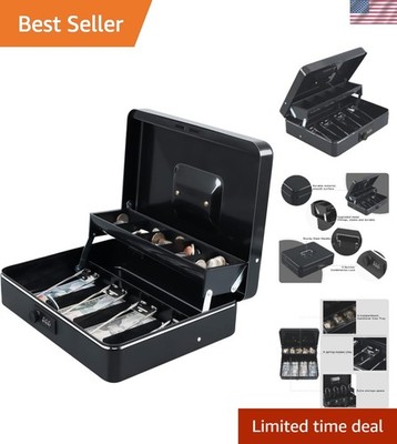Cash Box with Money Tray and Combination Lock,Tiered, Cantilever Design,4 Bil...