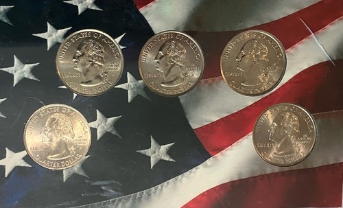 2000 State 25c Quarter Set ~Brilliant Toning, MA, MD, NH, VA, SC - Picture 2 of 6