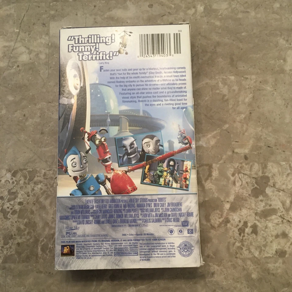 Robots (VHS, 2005) Ewan McGregor, Halle Berry, Mel Brooks, Drew Carey - Image 3 of 4