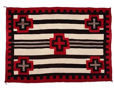 Navajo Chief's Blanket Rug Southwestern 100% Wool Native American Rug,48''×72'' In