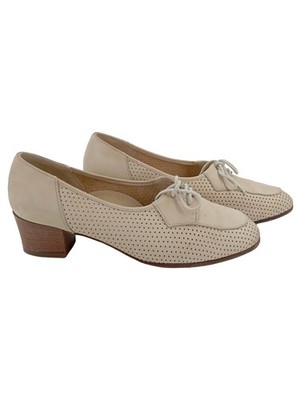 Bally Damen Schnürschuhe Klassisch Beige Gr. 38 Lochmuster Business Alltag