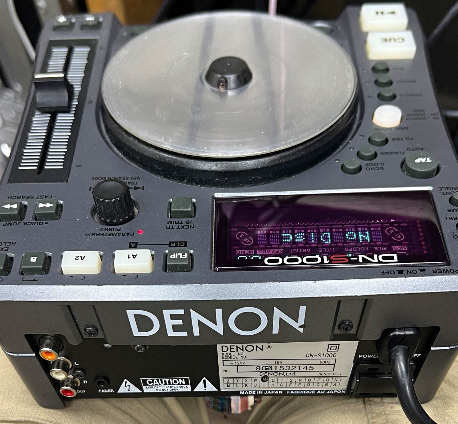 Denon DN-S1000 Single DJ CD/MP3 Player, Pitch Control, Gray, RCA Output