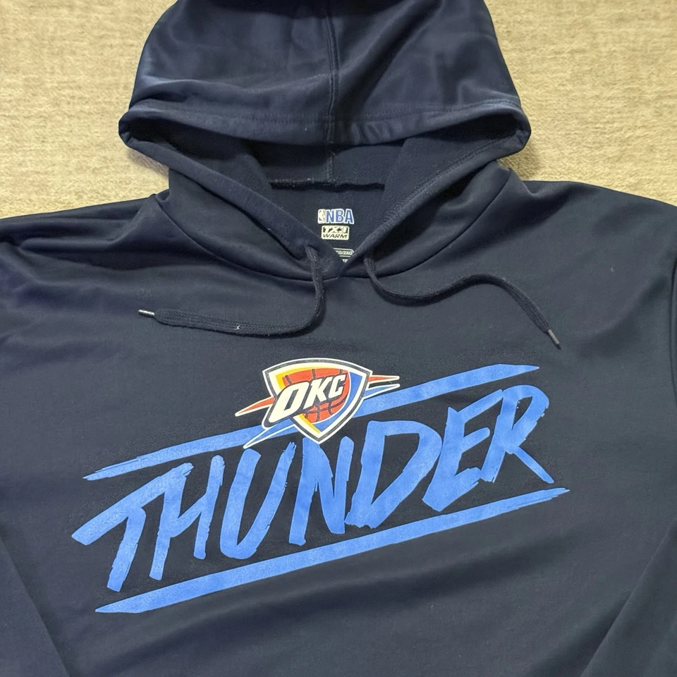 Толстовка с капюшоном мужская NBA OKC Thunder синяя с капюшоном TX3 теплая размер XXL баскетбол - Изображение 2 из 4
