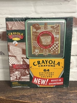 CRAYOLA Crayons Hallmark Set 50th Anniversary 64 Color Crayon Box w/Tin- Sealed
