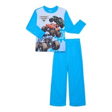 NEW MONSTER JAM TRUCKS BOYS SIZE 8 OR 10/12 FLANNEL PAJAMA SET 2-PIECE SET NWT