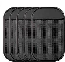 Car Dashboard Non Slip Mat, Bysameyee 5-Pack Anti-Slide 5.5 x 3.2 Inch, Black