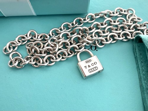 Tiffany & Co. 1837 Padlock Lock Chain Necklace 18” - Gem