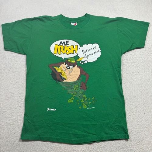 Artex Tasmanian Devil T-Shirt Mens Large Green Good 1993 St Patricks Day Taz