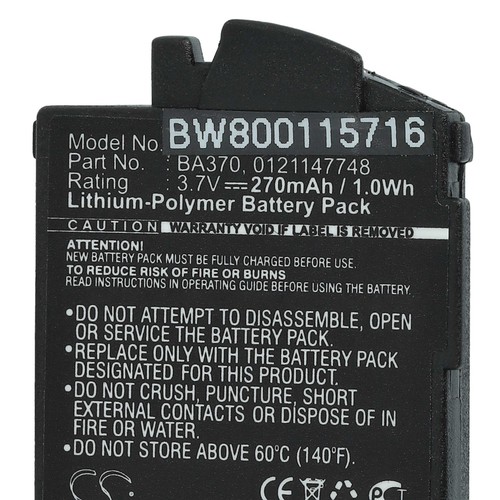 Akku für Sennheiser 0121147748 BA370 BA-370PX BA 370 PX Headset 270mAh - Bild 5 von 9
