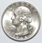 1945 Washington Quarter CHOICE BRILLIANT UNCIRCULATED (Z94)