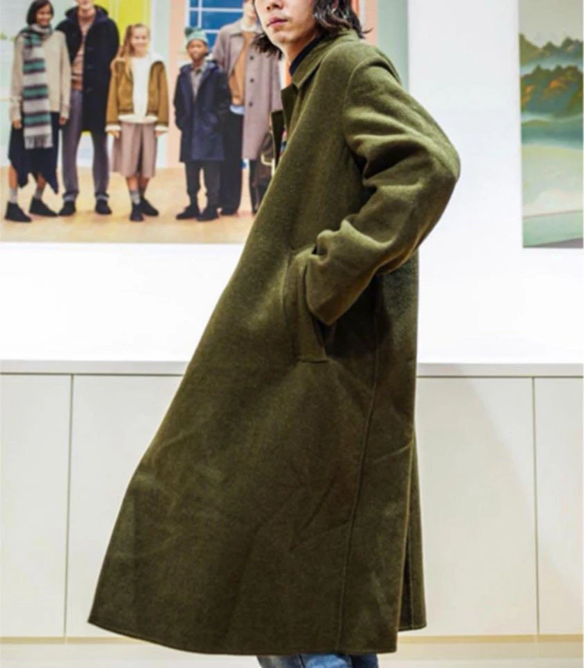 UNIQLO x JW ANDERSON Double-Face Single Coat, Wool Balmacaan Coat Size L - Image 2 of 4