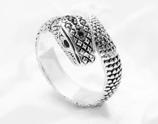925 Sterling Silver Snake Serpent Ring Size Adjustable