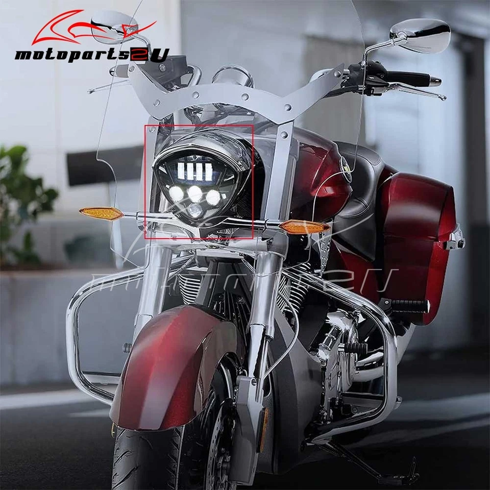 LED Motorcycle Headlight For Victory Magnum Vegas Cross Country Hammer Vision - Image 4 of 4