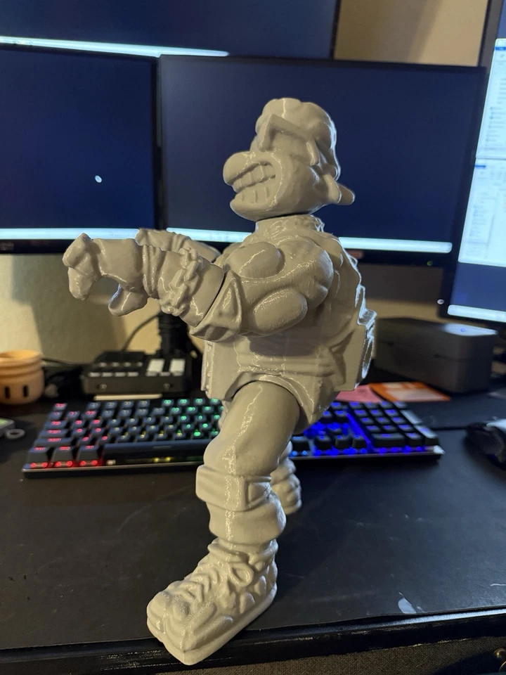 "Rappin Mike GIGANTE sin pintar impreso en 3D TMNT - ~ 13"" - Posable" Foto 3 de 4